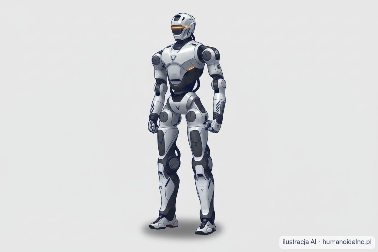 Ilustracja robota humanoidalnego EngineAI T800 — srebrno-czarny humanoid pełnowymiarowy (grafika AI)